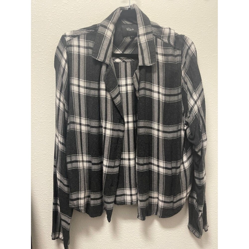 Rails Black and White Plaid Open Cardigan